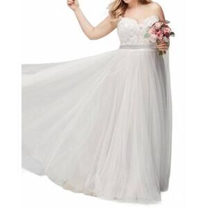 NEW WATTERS della strapless plus bridal gown in ivory/ivory